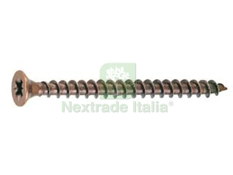 500PZ VITE TRUCIOLARE TSP CAVA PZ INTERAMENTE FILETTATA IN ACCIAIO BRONZATO - ? mm.4,5x30 — Pannelli e tavole in legno — rif. FERX.FER440875 500PZ VITE TRUCIOLARE TSP CAVA PZ INTERAMENTE FILETTATA IN ACCIAIO BRONZATO - ? mm.4,5x30 — Pannelli e tavole in legno — rif. FERX.FER440875