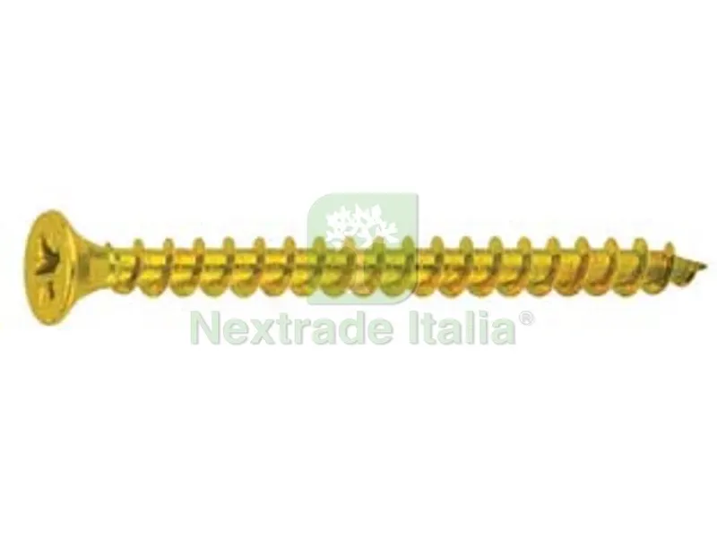 500PZ VITE TRUCIOLARE TSP CAVA PZ INTERAMENTE FILETTATA IN ACCIAIO OTTONATO - ? mm.4,0x16 — Pannelli e tavole in legno — rif. FERX.FER441476 500PZ VITE TRUCIOLARE TSP CAVA PZ INTERAMENTE FILETTATA IN ACCIAIO OTTONATO - ? mm.4,0x16 — Pannelli e tavole in legno — rif. FERX.FER441476