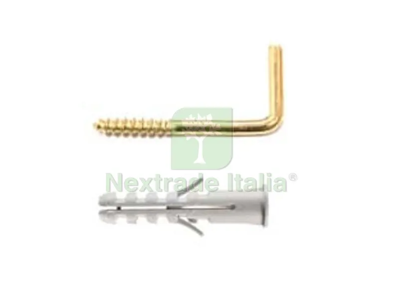 10CF Tassello in Nylon Appendiquadro con Gancio Ottonato PA 6 ES/P5 - ? mm.4x20, in conf. pz.10 — Ganci, moschettoni e anelli — rif. FERX.FER442336 10CF Tassello in Nylon Appendiquadro con Gancio Ottonato PA 6 ES/P5 - ? mm.4x20, in conf. pz.10 — Ganci, moschettoni e anelli — rif. FERX.FER442336