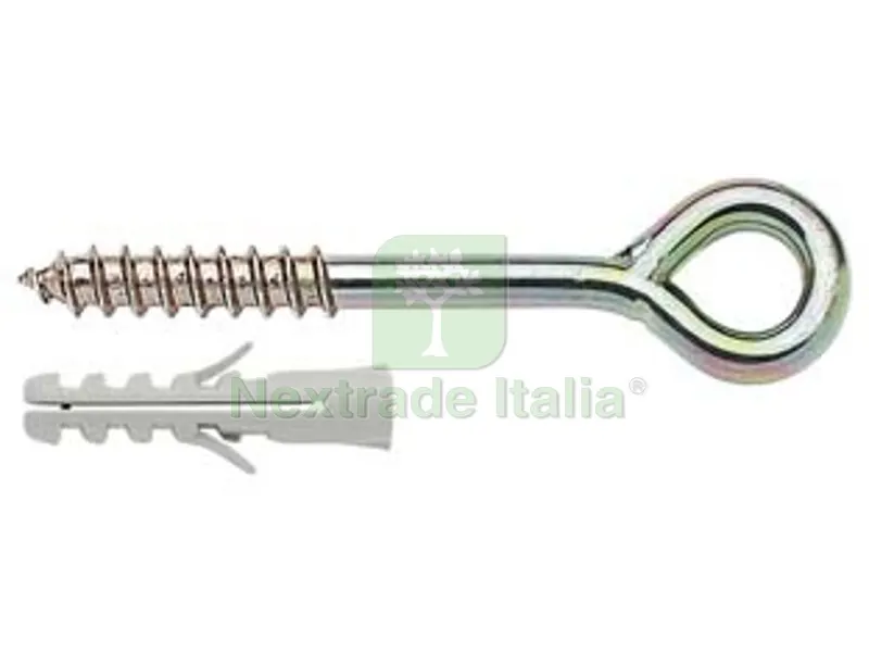 15PZ ANCORANTE PER PONTEGGI CON TASSELLO IN NYLON E OCCHIOLO ZINCATO PNT E - ? mm.14x140 — Tasselli e ancoraggi — rif. FERX.FER442954 15PZ ANCORANTE PER PONTEGGI CON TASSELLO IN NYLON E OCCHIOLO ZINCATO PNT E - ? mm.14x140 — Tasselli e ancoraggi — rif. FERX.FER442954