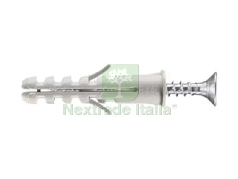 10BLISTER Tassello in Nylon con Vite TSP PZ Bordato PA 6 ESB/VA - ? mm.10x50, in conf. self service pz.10 — Tasselli e ancoraggi — rif. FERX.FER443425