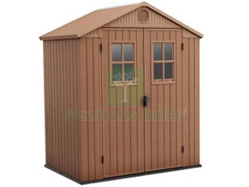 casetta da giardino darwin in evotech+ marrone - cm.190x122x221h — Gazebo e strutture giardino — rif. FERX.FER444651 casetta da giardino darwin in evotech+ marrone - cm.190x122x221h — Gazebo e strutture giardino — rif. FERX.FER444651
