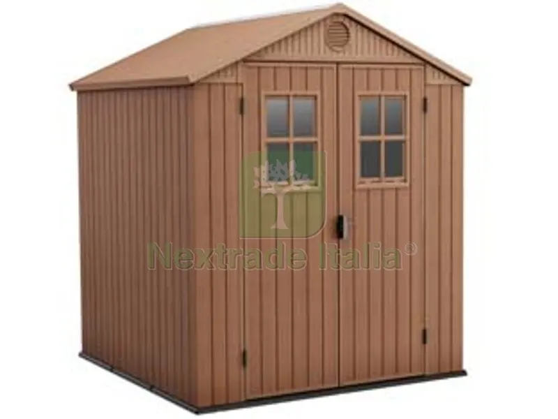 casetta da giardino darwin in evotech+ marrone - cm.190x183x221h — Gazebo e strutture giardino — rif. FERX.FER444668