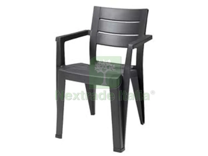 sedia da giardino "julie" smooth finish/rezolith graphite - cm.61,5x58,5x79h — Arredo giardino — rif. FERX.FER444781