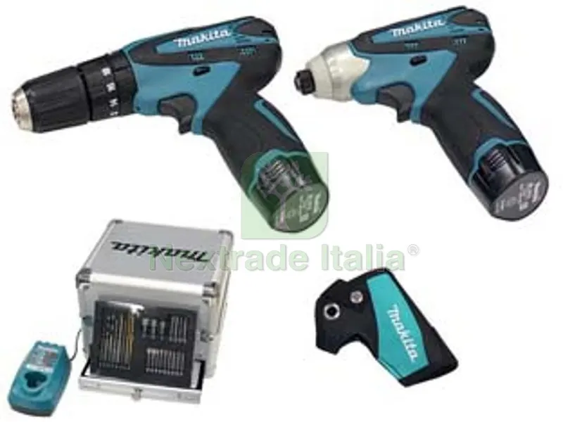 kit trapano hp330d+trapano td090d 2 batt.litio 10,8v 1,3ah (dk1493x1) - 2 batterie "li-ion" da 1,3ah — Trapani e avvitatori — rif. FERX.FER446280 kit trapano hp330d+trapano td090d 2 batt.litio 10,8v 1,3ah (dk1493x1) - 2 batterie "li-ion" da 1,3ah — Trapani e avvitatori — rif. FERX.FER446280