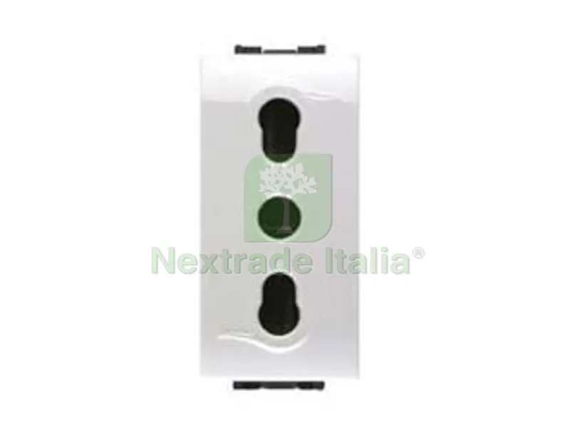 6PZ Presa Sicurezza Bivalente "aqua" - 2 poli+terra 10/16A alveoli ? mm.4/5 (7679) — Interruttori e prese — rif. FERX.FER447171