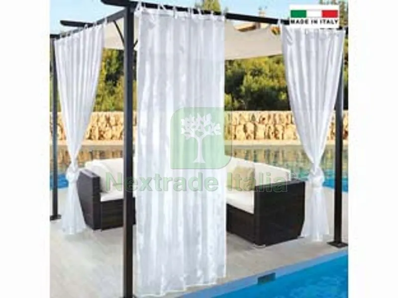 Tenda per Gazebo "velo" con Fettuccia e Passanti CM.150X280H. Bianco - bianco — Gazebo e strutture giardino — rif. FERX.FER447461 Tenda per Gazebo "velo" con Fettuccia e Passanti CM.150X280H. Bianco - bianco — Gazebo e strutture giardino — rif. FERX.FER447461