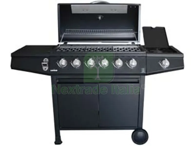 Barbecue a GAS GPL 6 Bruciatori + 1 Fornello - cm.137,5x55,5x110h. — Tempo libero outdoor — rif. FERX.FER447973 Barbecue a GAS GPL 6 Bruciatori + 1 Fornello - cm.137,5x55,5x110h. — Tempo libero outdoor — rif. FERX.FER447973
