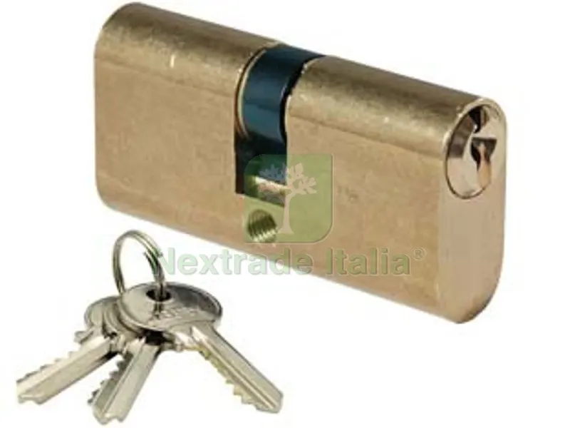 Cilindro Infilare Ovale Ottone Lucido 2302 - mm.60 centrato (30+30) KA — Serrature e cilindri — rif. FERX.FER448505