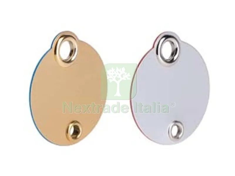 Portachiave Incidibile Forma Circolare PZ.10 - mm.30x33 argento/rosso — Ferramenta per legno e mobili — rif. FERX.FER449717