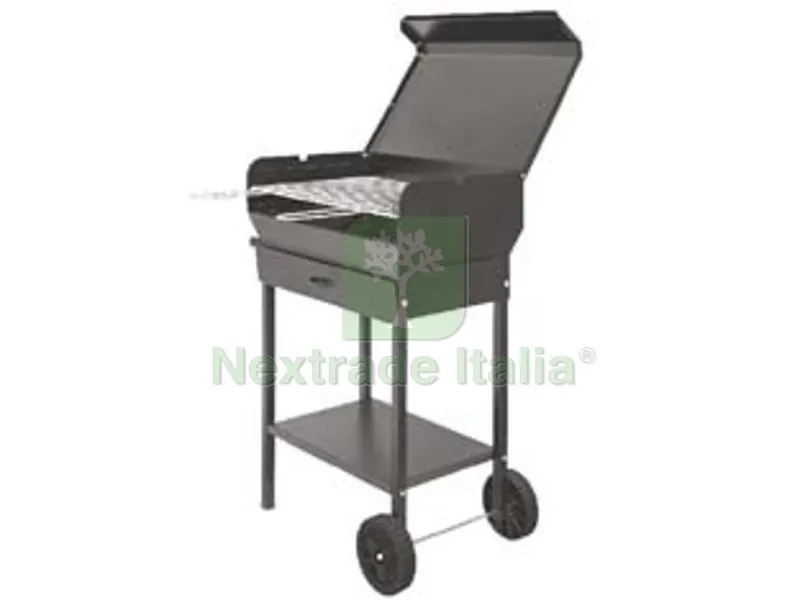 Barbecue Rettangolare a Carbonella "doriano" con Ruote - griglia cm.67,5x37 — Tempo libero outdoor — rif. FERX.FER450171 Barbecue Rettangolare a Carbonella "doriano" con Ruote - griglia cm.67,5x37 — Tempo libero outdoor — rif. FERX.FER450171