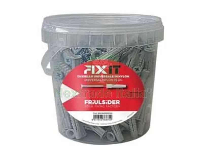 Tassello in Nylon con Vite TSP Truciolare Promopack "fixit" - ? mm.6x33 con vite TSP mm.4x40 secchiello pz.300 — Pannelli e tavole in legno — rif. FERX.FER451222