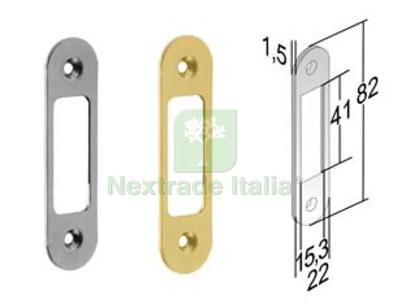 5PZ CONTROPIASTRA REGOLABILE G188 BORDO TONDO PER SERRATURA BITTER - mm.82x22 bordo tondo ottone lucido verniciato — Serrature e cilindri — rif. FERX.FER452465 5PZ CONTROPIASTRA REGOLABILE G188 BORDO TONDO PER SERRATURA BITTER - mm.82x22 bordo tondo ottone lucido verniciato — Serrature e cilindri — rif. FERX.FER452465