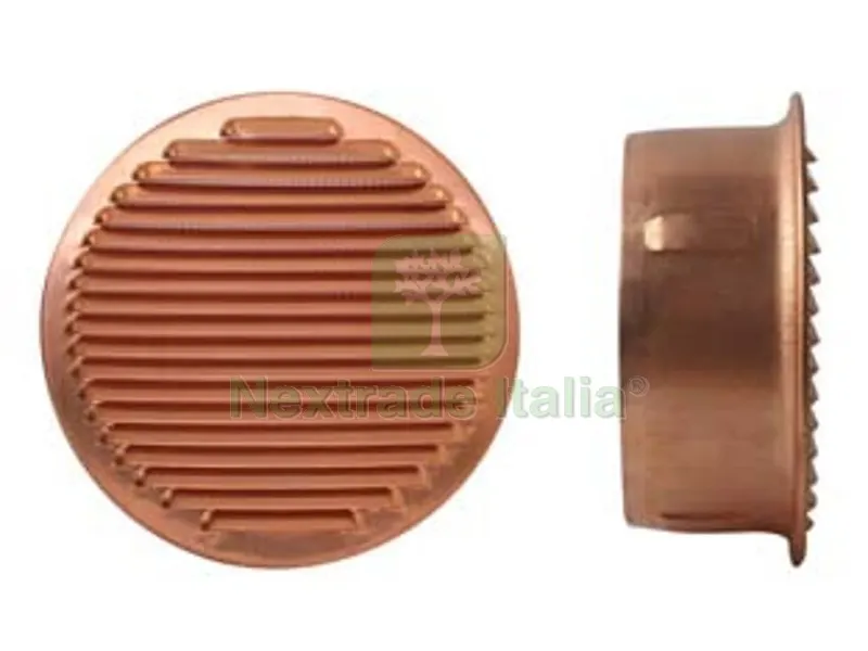 2PZ GRIGLIA AERAZIONE TONDA FISSA IN RAME - ? mm.100 — Scarichi e sifoni — rif. FERX.FER452564