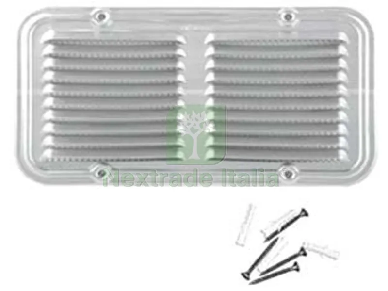 4PZ GRIGLIA AERAZIONE RETTANGOLARE IN ALLUMINIO - cm.36x14h. — Scarichi e sifoni — rif. FERX.FER452731 4PZ GRIGLIA AERAZIONE RETTANGOLARE IN ALLUMINIO - cm.36x14h. — Scarichi e sifoni — rif. FERX.FER452731
