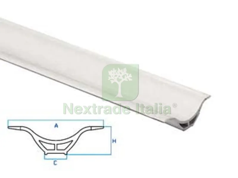 10PZ PROFILO RACCORDO IGIENICO RIGIDO CON LATERALI MORBIDI - mm.7x29X10h. barra mt.2,5 - bianco — Tubi e raccordi — rif. FERX.FER453004 10PZ PROFILO RACCORDO IGIENICO RIGIDO CON LATERALI MORBIDI - mm.7x29X10h. barra mt.2,5 - bianco — Tubi e raccordi — rif. FERX.FER453004