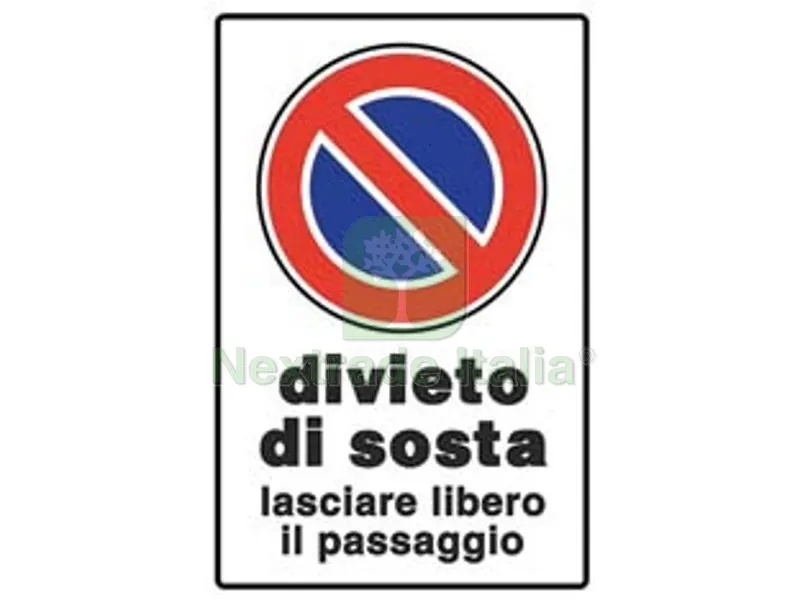 10PZ Cartello "divieto di Sosta Lasciare Libero il Passaggio" - cm.20x30h. — Casalinghi e organizzazione — rif. FERX.FER453219
