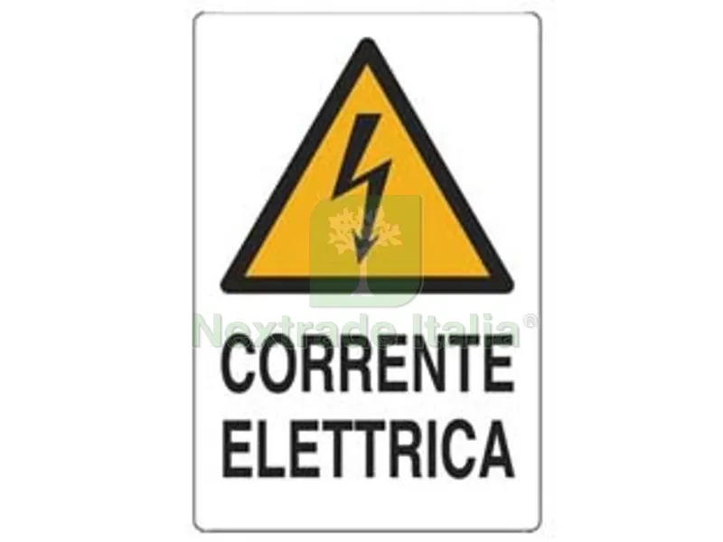 10PZ Cartello "corrente Elettrica" - cm.20x30h. — Casalinghi e organizzazione — rif. FERX.FER453240