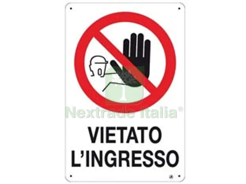 10PZ Cartello "vietato L'ingresso" - cm.20x30h. — Cartelli e segnaletica — rif. FERX.FER453288