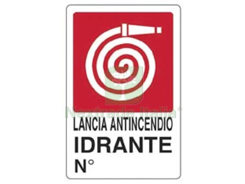 10PZ Cartello "lancia Antincendio Idrante N?" - cm.20x30h. — Casalinghi e organizzazione — rif. FERX.FER453301