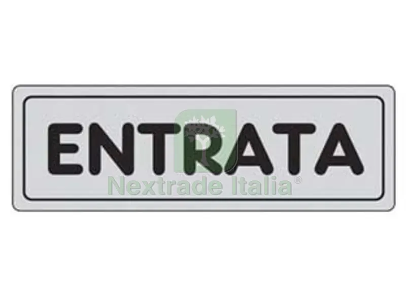 10PZ Targhetta Adesiva "entrata" - cm.15X5h. — Casalinghi e organizzazione — rif. FERX.FER453332