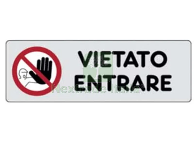 10PZ Targhetta Adesiva "vietato Entrare" - cm.15X5h. — Casalinghi e organizzazione — rif. FERX.FER453356