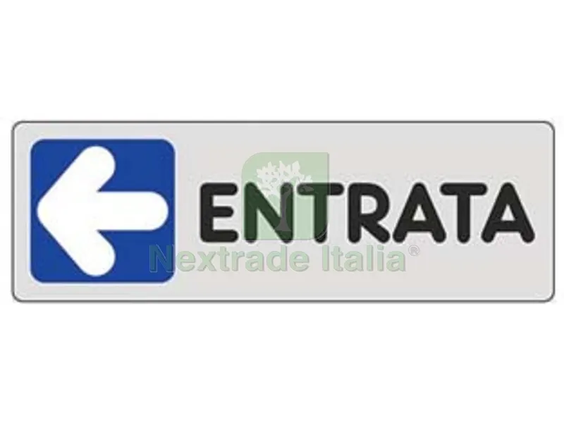 10PZ Targhetta Adesiva "entrata" (freccia a Sinistra) - cm.15X5h. — Casalinghi e organizzazione — rif. FERX.FER453417
