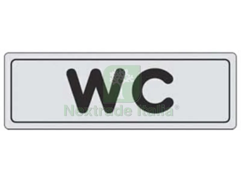 10PZ Targhetta Adesiva "WC" - cm.15X5h. — Casalinghi e organizzazione — rif. FERX.FER453424