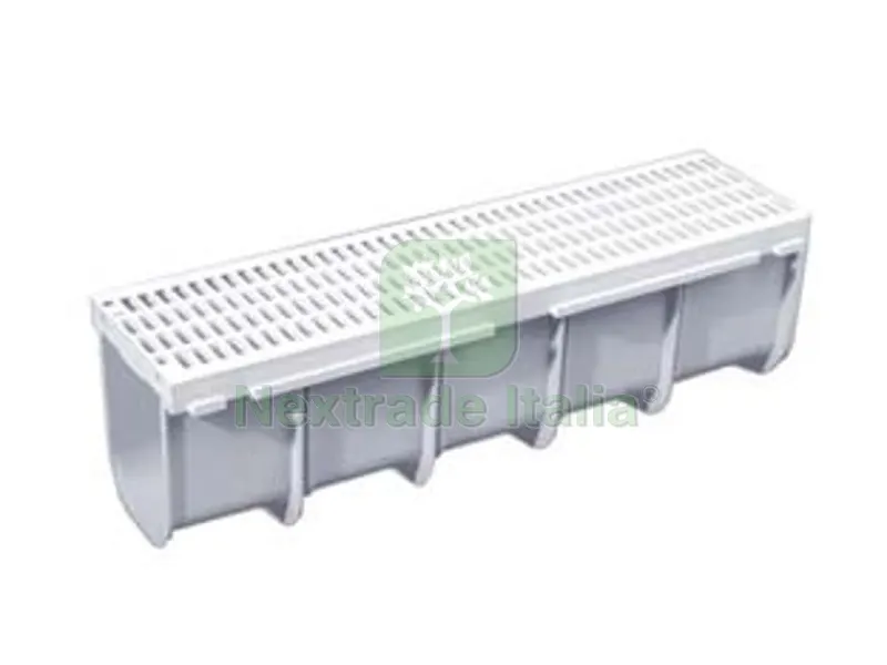 Canaletta con Griglia Completa in Polipropilene Grigia - cm.50x13x14h. — Pile e batterie — rif. FERX.FER453455