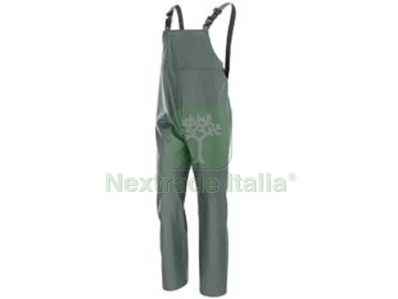 IMPERMEABILE PANTALONE CON PETTORINA IN POLIURETANO VERDE - tg.L colore verde — Protezioni corpo — rif. FERX.FER454872