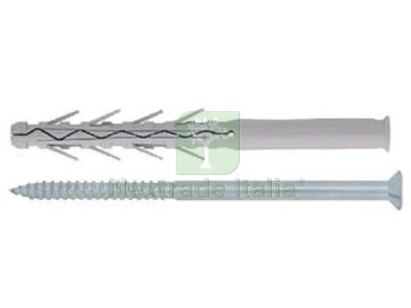 50PZ Tassello in Nylon Prolungato AD Elevata Espansione con Vite TUP4 - ø mm.10x200 vite ømm.7x205 spes.fissaggio mm.130 — Tasselli e ancoraggi — rif. FERX.FER457729 50PZ Tassello in Nylon Prolungato AD Elevata Espansione con Vite TUP4 - ø mm.10x200 vite ømm.7x205 spes.fissaggio mm.130 — Tasselli e ancoraggi — rif. FERX.FER457729