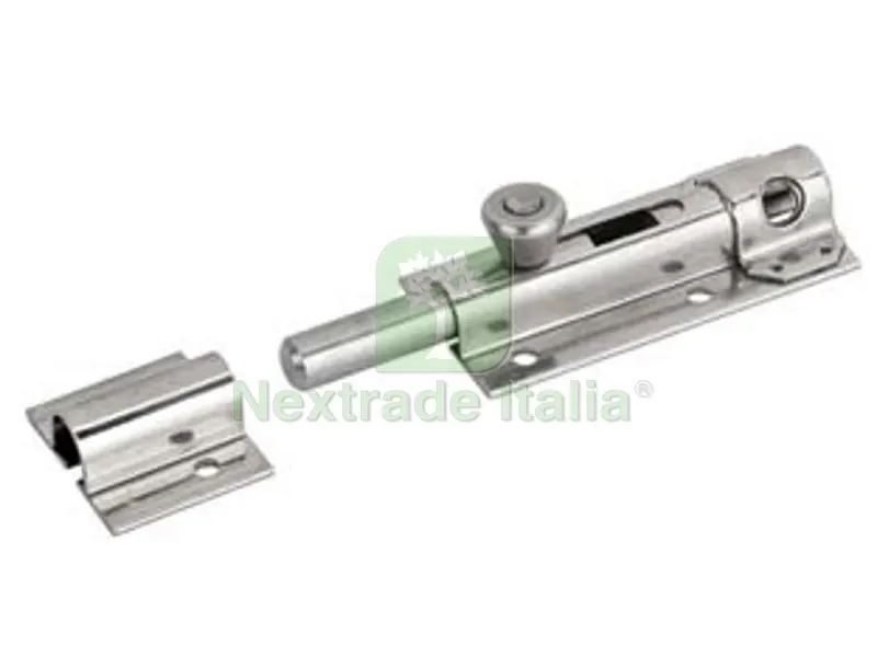 2PZ Catenaccio Portalucchetto Inox Leggero Asta Tonda ART.248IN - mm.100x36 — Lucchetti e catene — rif. FERX.FER455794