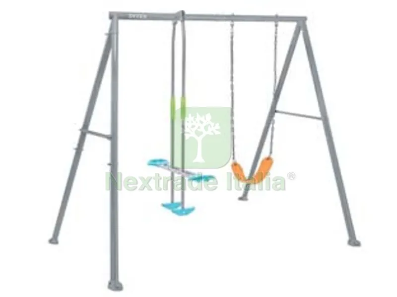 altalena per bambini 2 giochi 3-10 anni cm.251x254x211h. - cm.251x254x211h. - peso kg.28,6 (44114) — Tempo libero outdoor — rif. FERX.FER455879