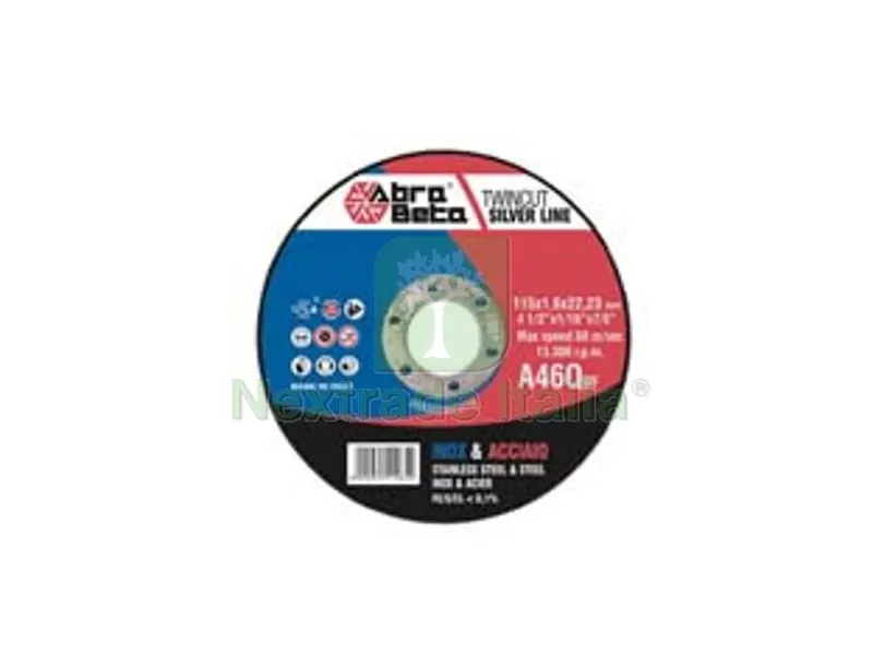 50PZ disco da taglio sottile acciaio e inox ? mm.115 - ? mm.115x1,6 foro 22,2 per acciaio e inox — Punte, frese e dischi — rif. FERX.FER456616 50PZ disco da taglio sottile acciaio e inox ? mm.115 - ? mm.115x1,6 foro 22,2 per acciaio e inox — Punte, frese e dischi — rif. FERX.FER456616