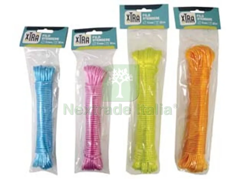 10PZ CAVO STENDIBIANCHERIA COLORATO - ø mm.3 x mt.10 — Stendibiancheria e bucato — rif. FERX.FER456906 10PZ CAVO STENDIBIANCHERIA COLORATO - ø mm.3 x mt.10 — Stendibiancheria e bucato — rif. FERX.FER456906