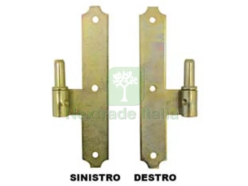 12PZ Cardine a Legno per Bandella su Lama a Filo - mm.180x30 DX interasse mm.54 — Cerniere e cardini — rif. FERX.FER457101