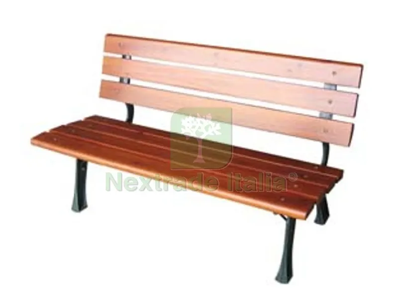 Panchina Ghisa Bronzata Legno Color Teak - cm.120x59x70h. - peso Kg.16 — Tempo libero outdoor — rif. FERX.FER457941