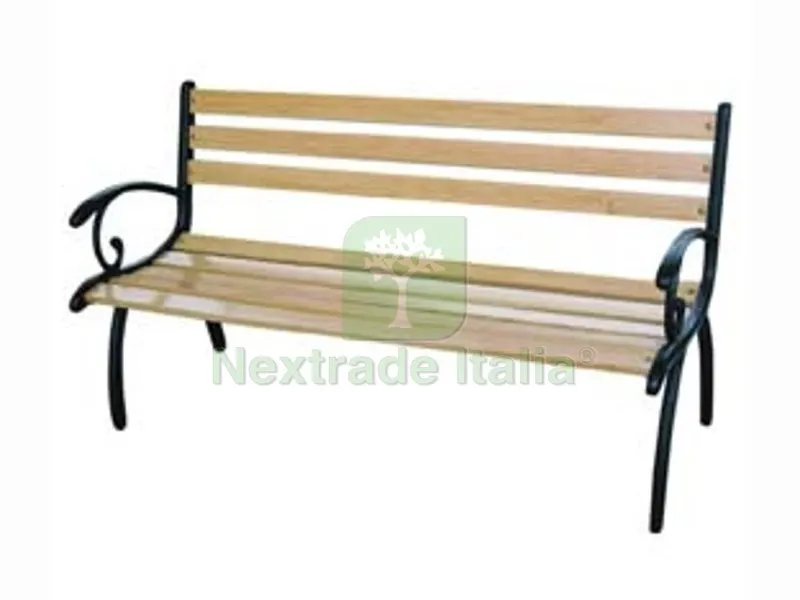Panchina Leggera Ghisa Verde Legno Colore Naturale - cm.127x53x68h. - peso kg.9,2 — Tempo libero outdoor — rif. FERX.FER457965
