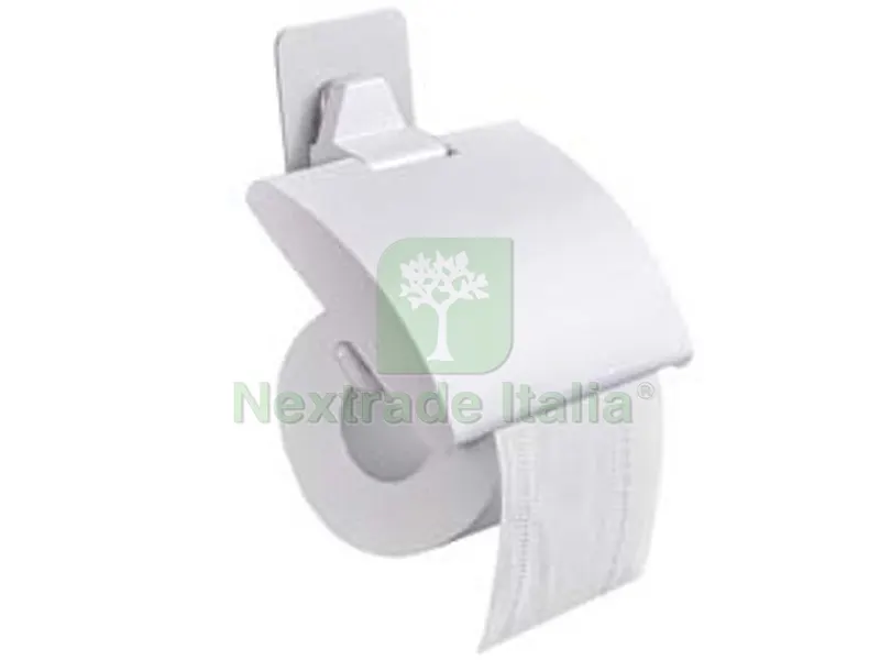 3PZ PORTAROTOLO IN ABS CON COPERCHIO - mm.150x30x170 - colore bianco — Accessori bagno — rif. FERX.FER458627