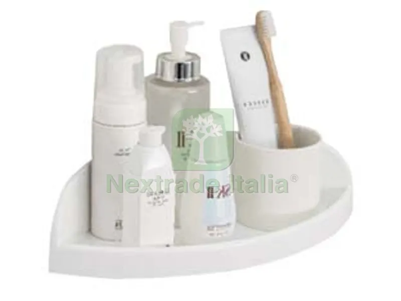 3PZ Mensola Bagno Angolare in PP - mm.227x227x71 - colore bianco — Accessori bagno — rif. FERX.FER458641