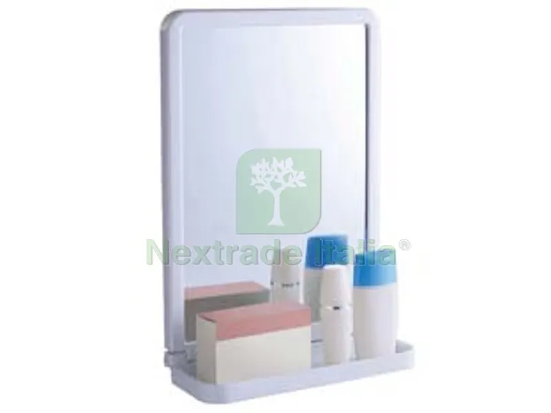 SPECCHIO BAGNO CON MENSOLA IN ABS - mm.299x200x87 - colore bianco — Accessori bagno — rif. FERX.FER458719 SPECCHIO BAGNO CON MENSOLA IN ABS - mm.299x200x87 - colore bianco — Accessori bagno — rif. FERX.FER458719