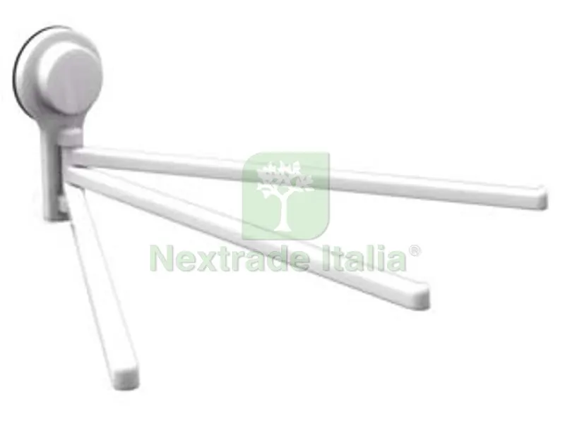 Porta Asciugamano Tre Bracci in ABS - mm.337x66x140 - colore bianco — Tessili e biancheria casa — rif. FERX.FER458726