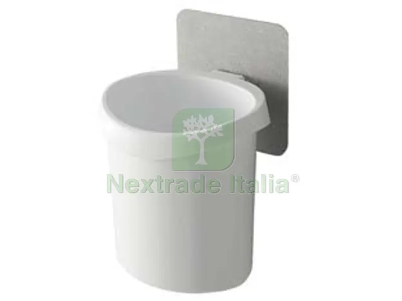 3PZ PORTASPAZZOLINO BAGNO IN ABS - mm.100x90x134 - colore bianco — Accessori bagno — rif. FERX.FER458757 3PZ PORTASPAZZOLINO BAGNO IN ABS - mm.100x90x134 - colore bianco — Accessori bagno — rif. FERX.FER458757