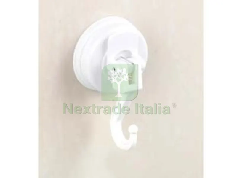 6PZ Gancio Bagno Clip - mm.65x39x105 - colore bianco — Accessori bagno — rif. FERX.FER458801