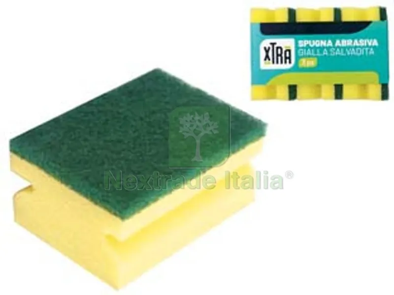 25CF Spugna Abrasiva Gialla Salvadita con Fibra Verde — Casalinghi e organizzazione — rif. FERX.FER460187