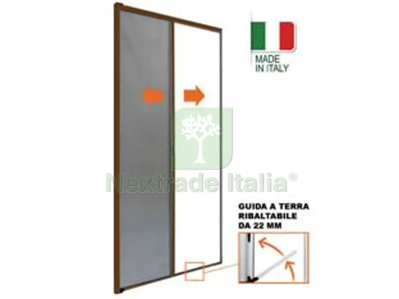 ZANZARIERA A RULLO LATERALE STRUTTURA IN ALLUMINIO COLORE MARRONE - cm.160x250h. — Tende e zanzariere — rif. FERX.FER460309 ZANZARIERA A RULLO LATERALE STRUTTURA IN ALLUMINIO COLORE MARRONE - cm.160x250h. — Tende e zanzariere — rif. FERX.FER460309