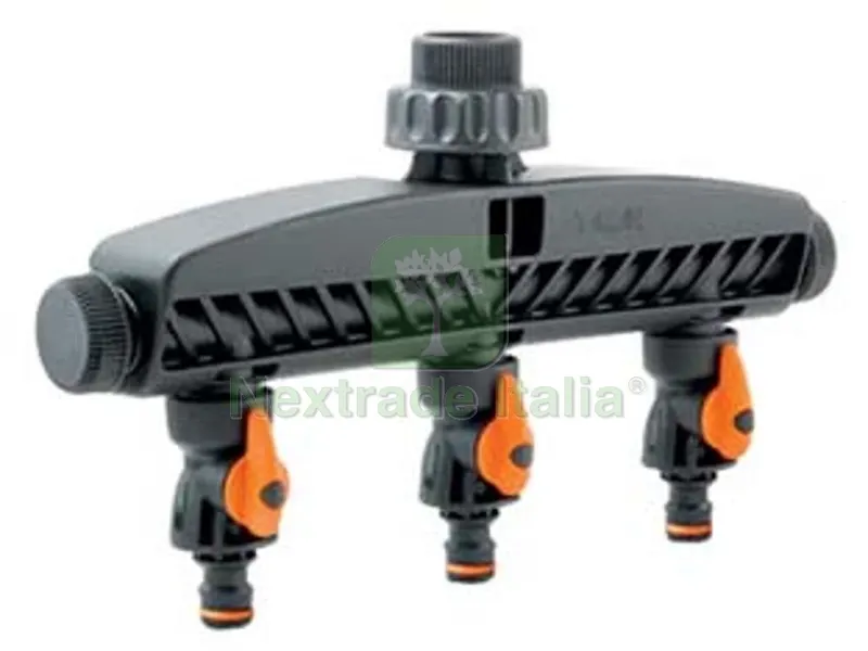 PRESA RUBINETTO A 5 VIE CON 3 RUBINETTI DI REGOLAZIONE - ø 3/4" mm.20x27 - blister - 80005072 — Rubinetti e valvole — rif. FERX.FER460927 PRESA RUBINETTO A 5 VIE CON 3 RUBINETTI DI REGOLAZIONE - ø 3/4" mm.20x27 - blister - 80005072 — Rubinetti e valvole — rif. FERX.FER460927