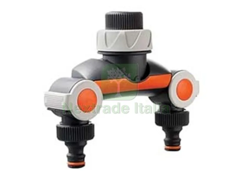 2PZ PRESA RUBINETTO A 2 VIE CON REGOLATORE-MODERATORE - ø 3/4" mm.20x27 - sfuso CON cartellino - 80043073 — Rubinetti e valvole — rif. FERX.FER460989