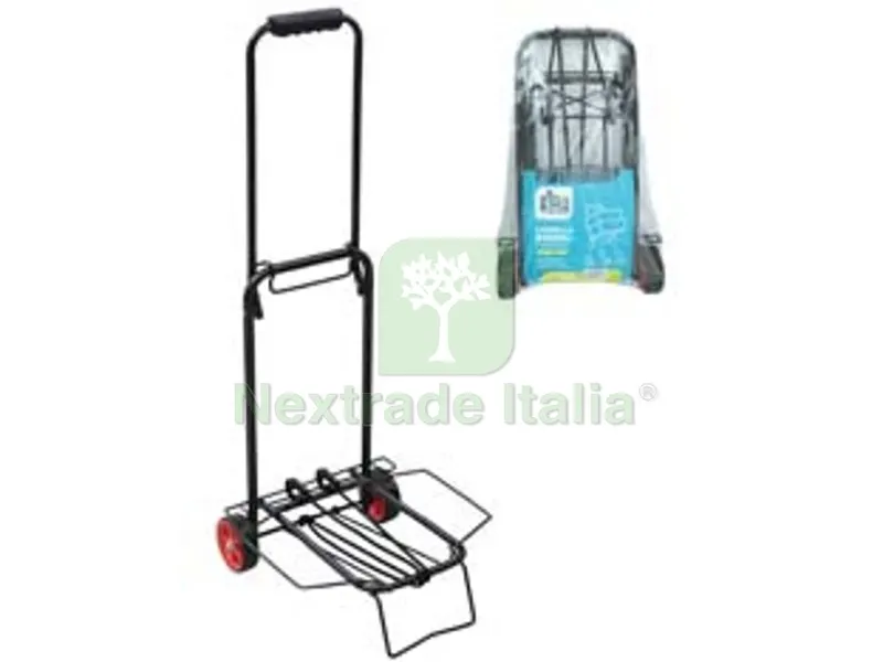 CARRELLO BAGAGLI ACCIAIO PORTOS - cm.31x38,5x86h. — Ferramenta per legno e mobili — rif. FERX.FER461986