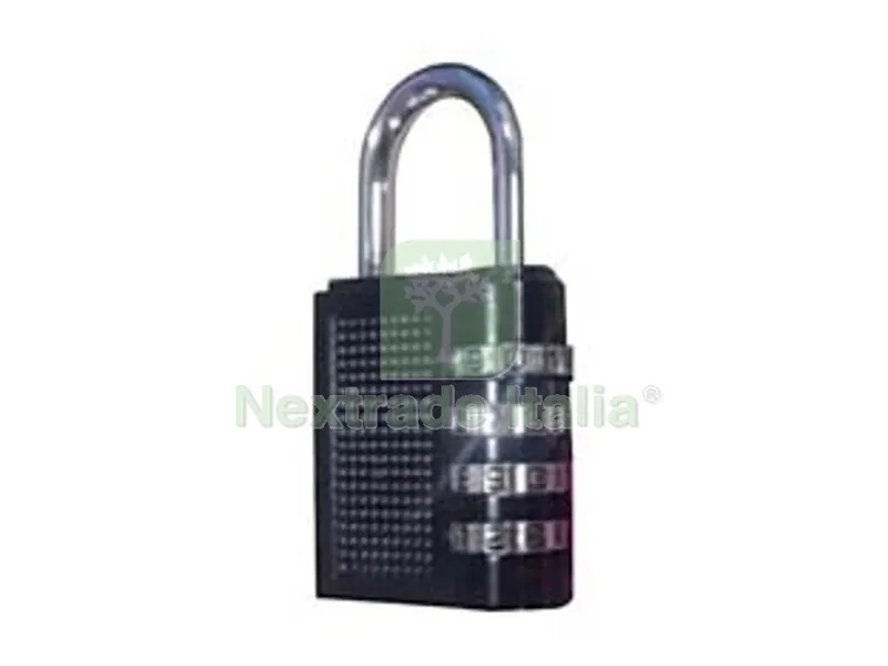 8PZ Lucchetto a Combinazione 4 Combinatori - mm.18 - colore nero — Lucchetti e catene — rif. FERX.FER462839